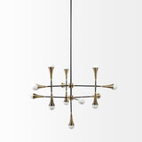 Decarlo II (43" x 41") Black/Gold Metal Multi-Arm Thirteen Light Chandelier from Mercana - Luna Furniture