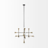 Decarlo II (43" x 41") Black/Gold Metal Multi-Arm Thirteen Light Chandelier from Mercana - Luna Furniture