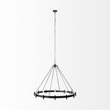 Decamp I (47.2"x36.2") Black Metal Chassis Glass Tube Twelve Light Chandelier from Mercana - Luna Furniture