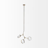 Desousa II (33.9"L x 8.8"W x 28"H) Champagne Metal Multi-Arm Three Light Chandelier from Mercana - Luna Furniture