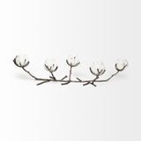 Vine I Distressed Silver Metal Creeper Five Candle Table Candle Holder from Mercana - Luna Furniture