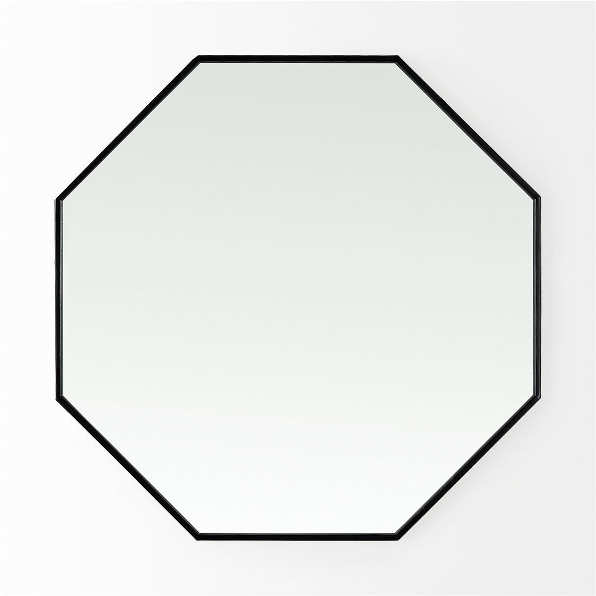 Helix 37" Octogon Black Metal Frame Mirror from Mercana - Luna Furniture