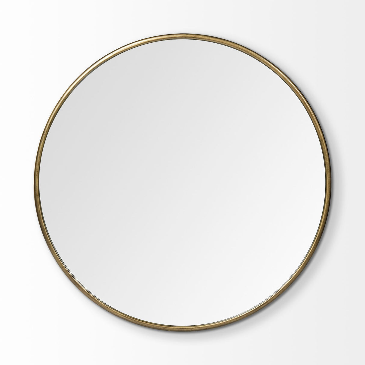 Piper 47.2L x 1.0W x 47.2H Large Gold Metal Round Wall Mirror from Mercana - Luna Furniture