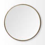 Piper 47.2L x 1.0W x 47.2H Large Gold Metal Round Wall Mirror from Mercana - Luna Furniture
