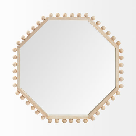 Torquay 33L x 33H Natural Wood Octagon Frame Mirror from Mercana - Luna Furniture