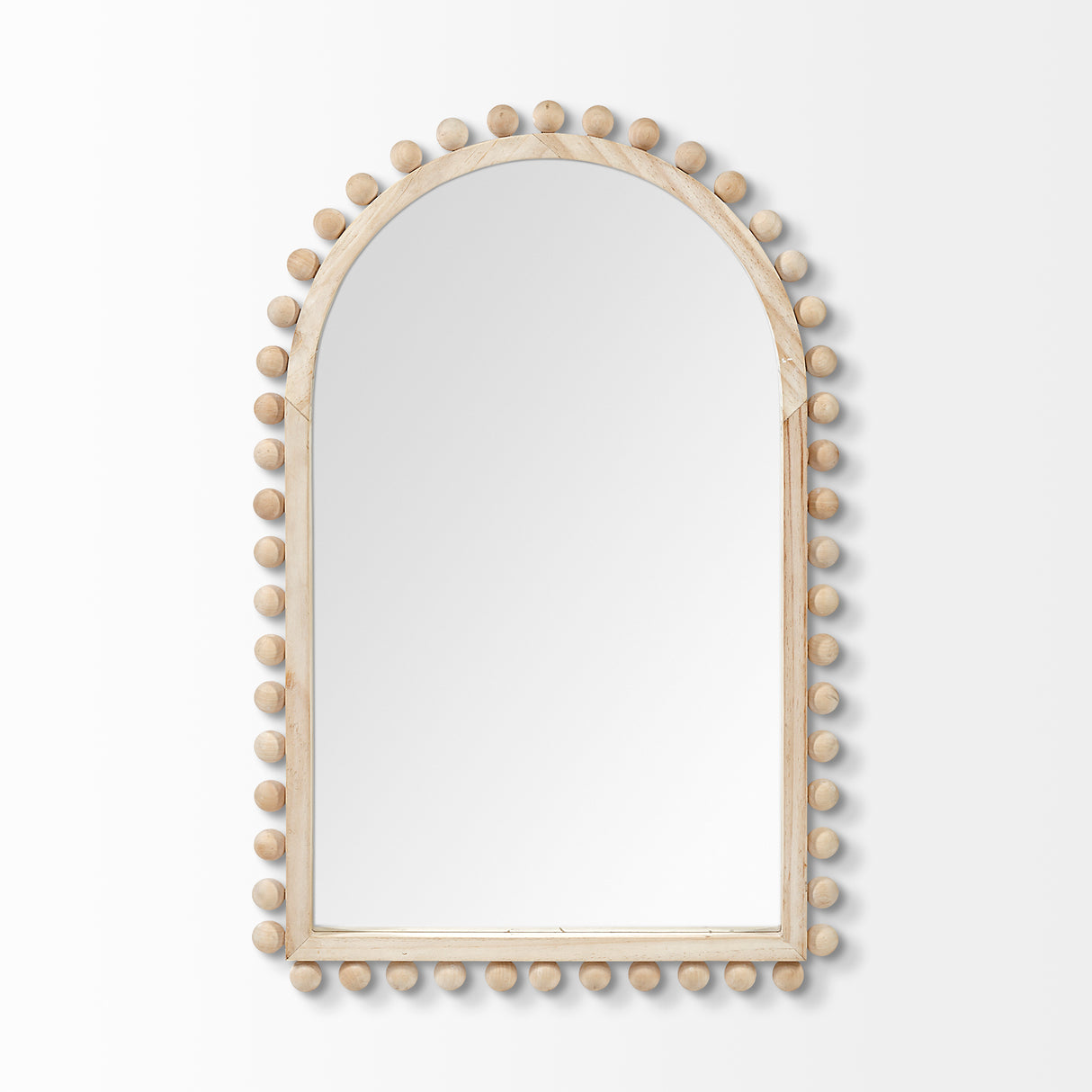 Leeds 23L x 35H Natural Wood Arch Frame Mirror from Mercana - Luna Furniture
