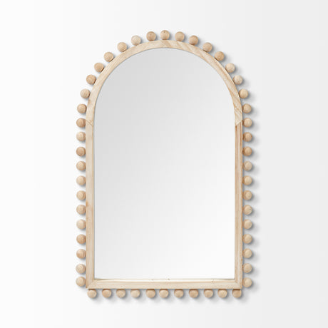 Leeds 23L x 35H Natural Wood Arch Frame Mirror from Mercana - Luna Furniture