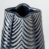 Bashir II Large Dark Navy Gloss Ceramic Vase from Mercana - Luna Furniture