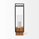 Orionis Large Wood w/ Black Metal Lantern Candle Holder from Mercana - Luna Furniture