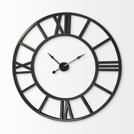 Stoke 54" Round Giant Oversized Industrial Wall Clock from Mercana - Luna Furniture
