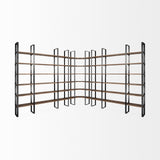 Taunton II 80L x 10.5W x 90H Dark Brown Wood And Black Iron Six Shelving Unit from Mercana - Luna Furniture