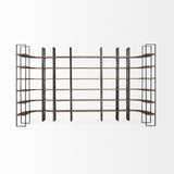Taunton II 80L x 10.5W x 90H Dark Brown Wood And Black Iron Six Shelving Unit from Mercana - Luna Furniture