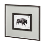 Dynamic Bison I by Ethan Harper a Hand Embellished Textured Framed Art Print Matted under Glass from Mercana - Luna Furniture