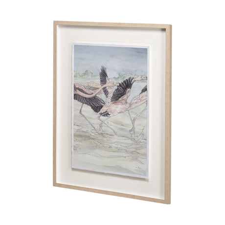 Flamingo II by Mercana Studio a Hand Embellished Textured Framed Art Print Matted under Glass from Mercana - Luna Furniture