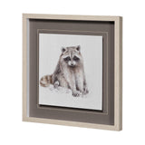 Forest Friends X (Racoon) by Lisa Audit Hand Embellished Textured Framed Art Print Matted under Glas from Mercana - Luna Furniture