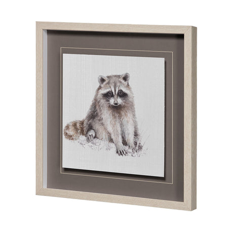 Forest Friends X (Racoon) by Lisa Audit Hand Embellished Textured Framed Art Print Matted under Glas from Mercana - Luna Furniture