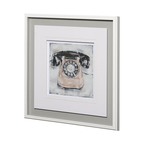 Retro Phone IV by Ethan Harper a Framed Art Print Matted under Glass from Mercana - Luna Furniture