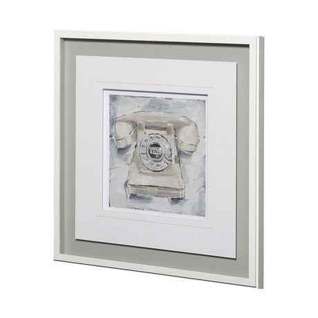 Retro Phone II by Ethan Harper a Framed Art Print Matted under Glass from Mercana - Luna Furniture