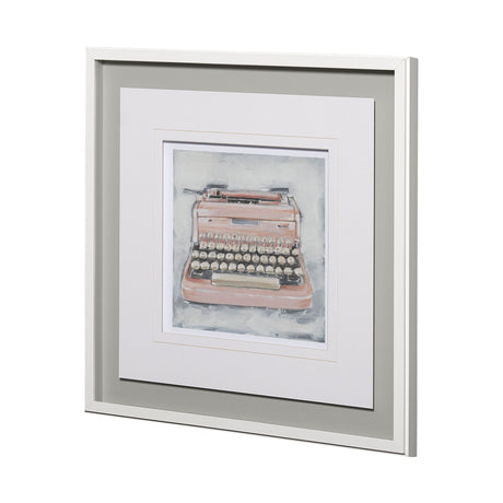 Vintage Typewriter IV by Ethan Harper a Framed Art Print Matted under Glass from Mercana - Luna Furniture