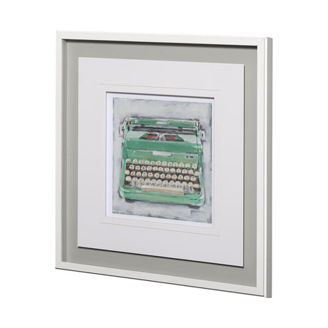 Vintage Typewriter II by Ethan Harper a Framed Art Print Matted under Glass from Mercana - Luna Furniture