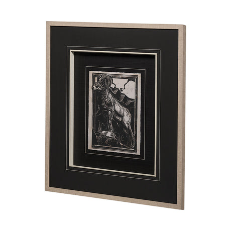 Linocut I by Mercana Studio a Hand Embellished Textured Framed Art Print Matted under Glass from Mercana - Luna Furniture