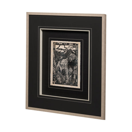 Linocut III by Mercana Studio a Hand Embellished Textured Framed Art Print Matted under Glass from Mercana - Luna Furniture