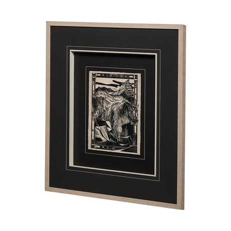 Linocut II by Mercana Studio a Hand Embellished Textured Framed Art Print Matted under Glass from Mercana - Luna Furniture