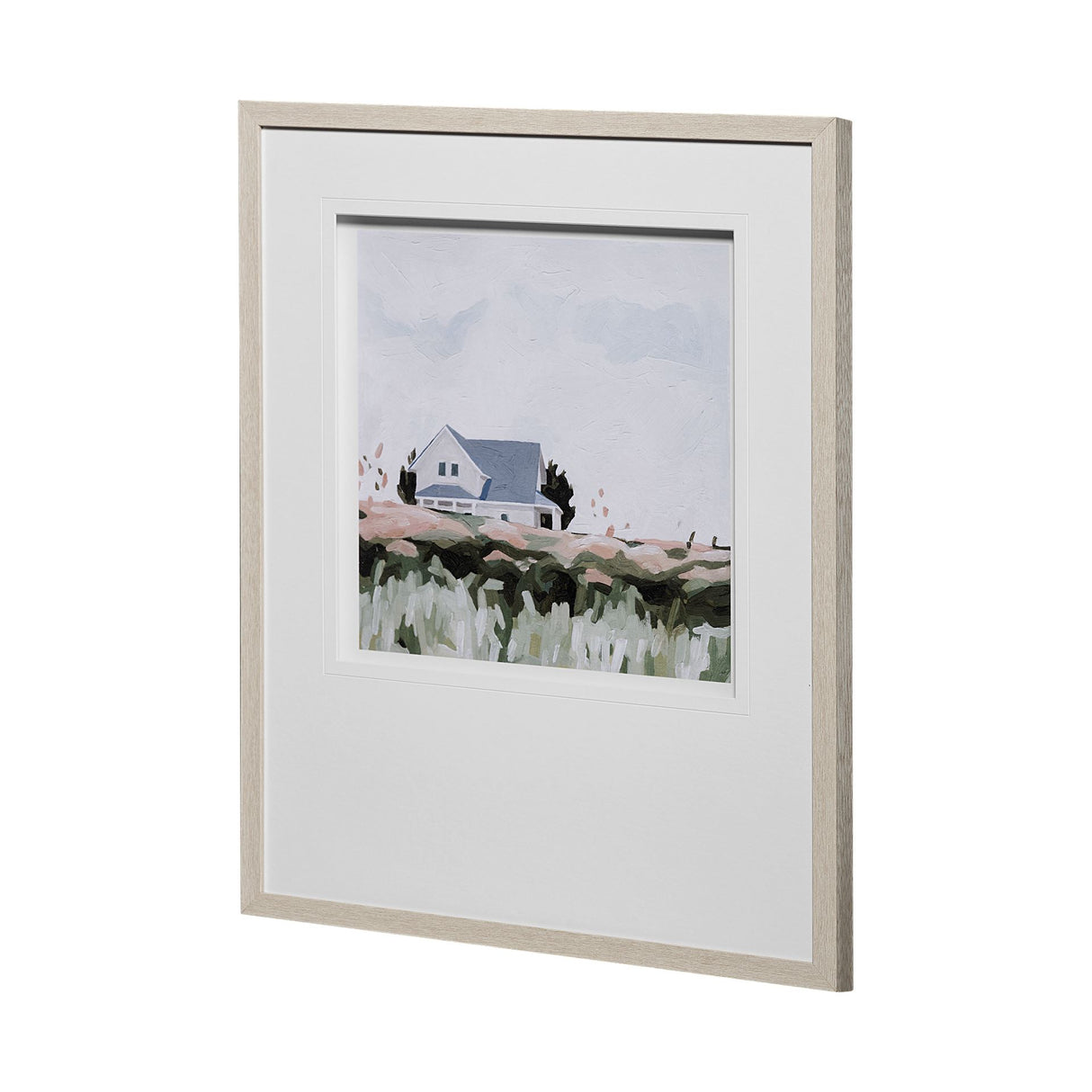 House on a Hill I by Emma Scarvey a Hand Embellished Textured Framed Art Print Matted under Glass from Mercana - Luna Furniture