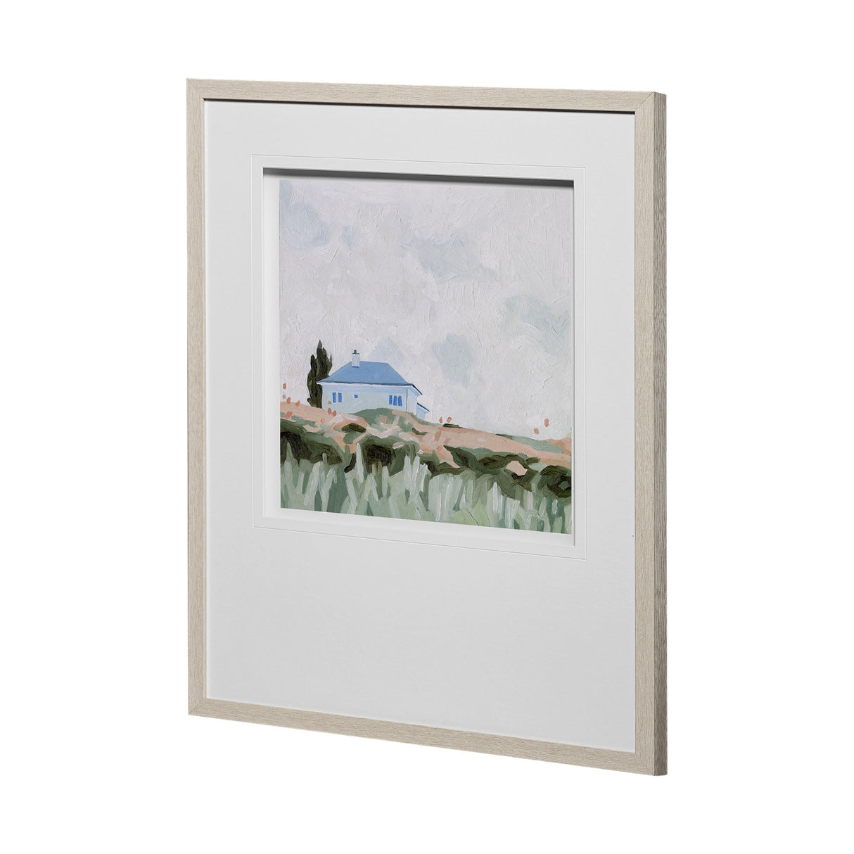 House on a Hill II by Emma Scarvey a Hand Embellished Textured Framed Art Print Matted under Glass from Mercana - Luna Furniture
