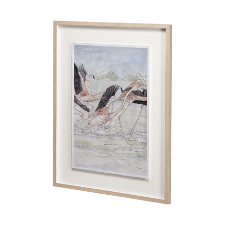 Flamingo I by Mercana Studio a Hand Embellished Textured Framed Art Print Matted under Glass from Mercana - Luna Furniture