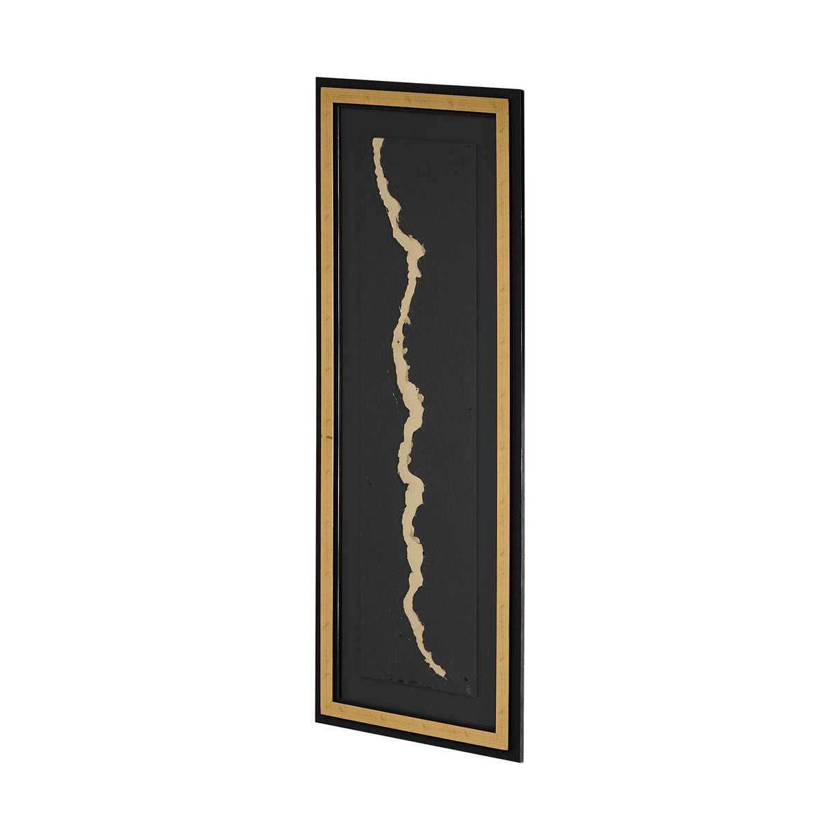 Gold River by Barbara Fleming a Hand Embelished Textured Framed Art Print Matted under Glass from Mercana - Luna Furniture