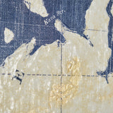 Blueprint World Map by Sue Schlabach a Hand Embellished Textured Framed Art Print Matted under Glass from Mercana - Luna Furniture