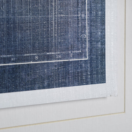 Blueprint World Map by Sue Schlabach a Hand Embellished Textured Framed Art Print Matted under Glass from Mercana - Luna Furniture