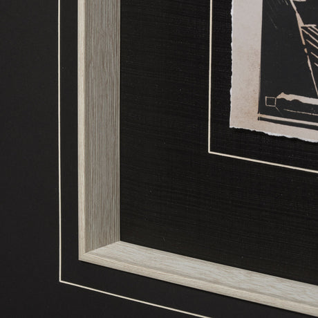 Linocut I by Mercana Studio a Hand Embellished Textured Framed Art Print Matted under Glass from Mercana - Luna Furniture