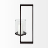 Drax 22"H Black Metal Wall Candle Holder from Mercana - Luna Furniture