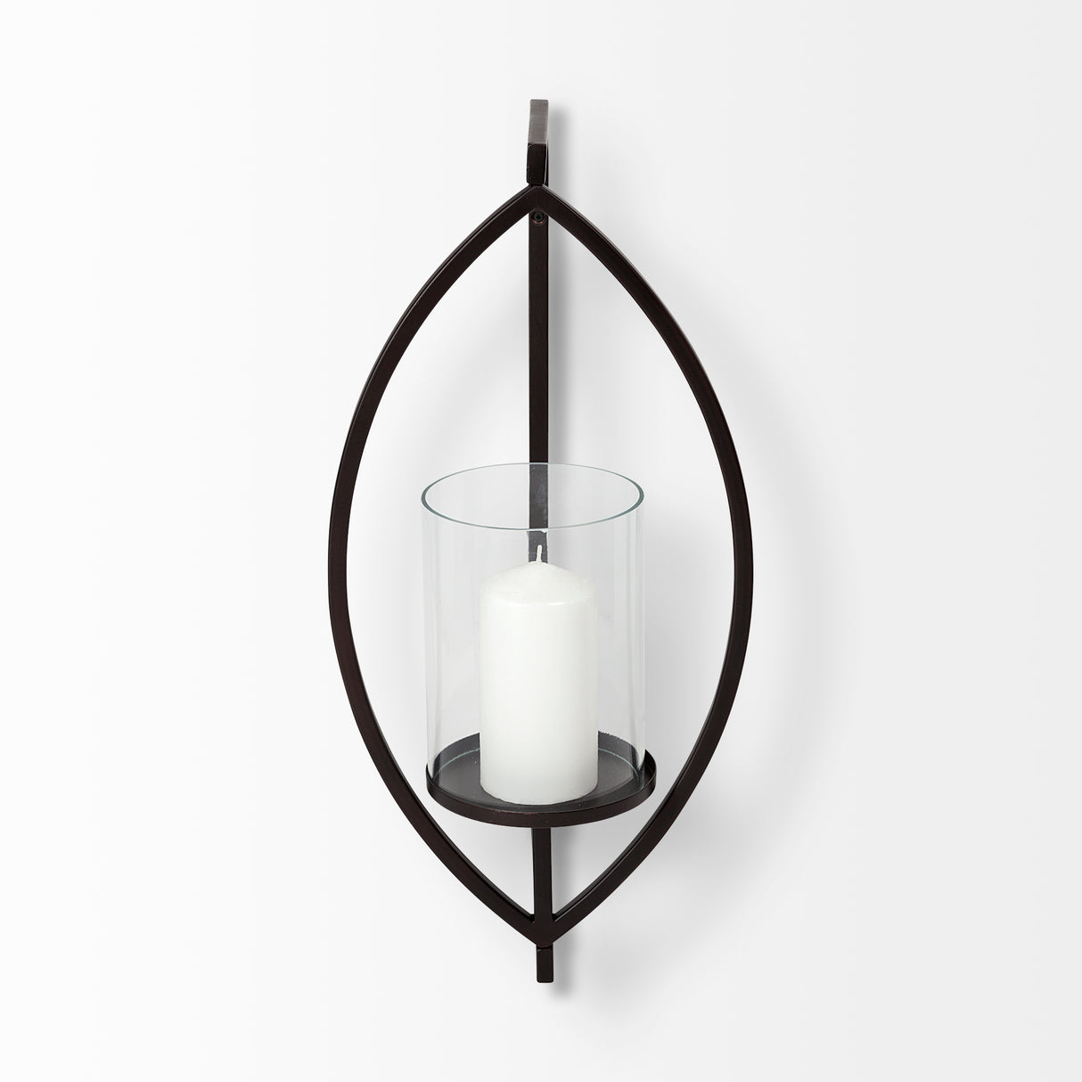 Drax 22"H Black Metal Wall Candle Holder from Mercana - Luna Furniture