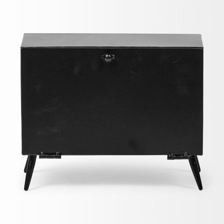 Lita Black Metal Rectangular Table Clock from Mercana - Luna Furniture