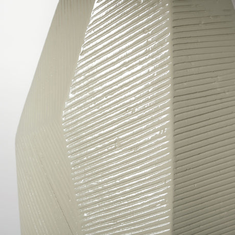 Piven (29.5"H) Beige Ceramic Base White Linen Shade Table Lamp from Mercana - Luna Furniture