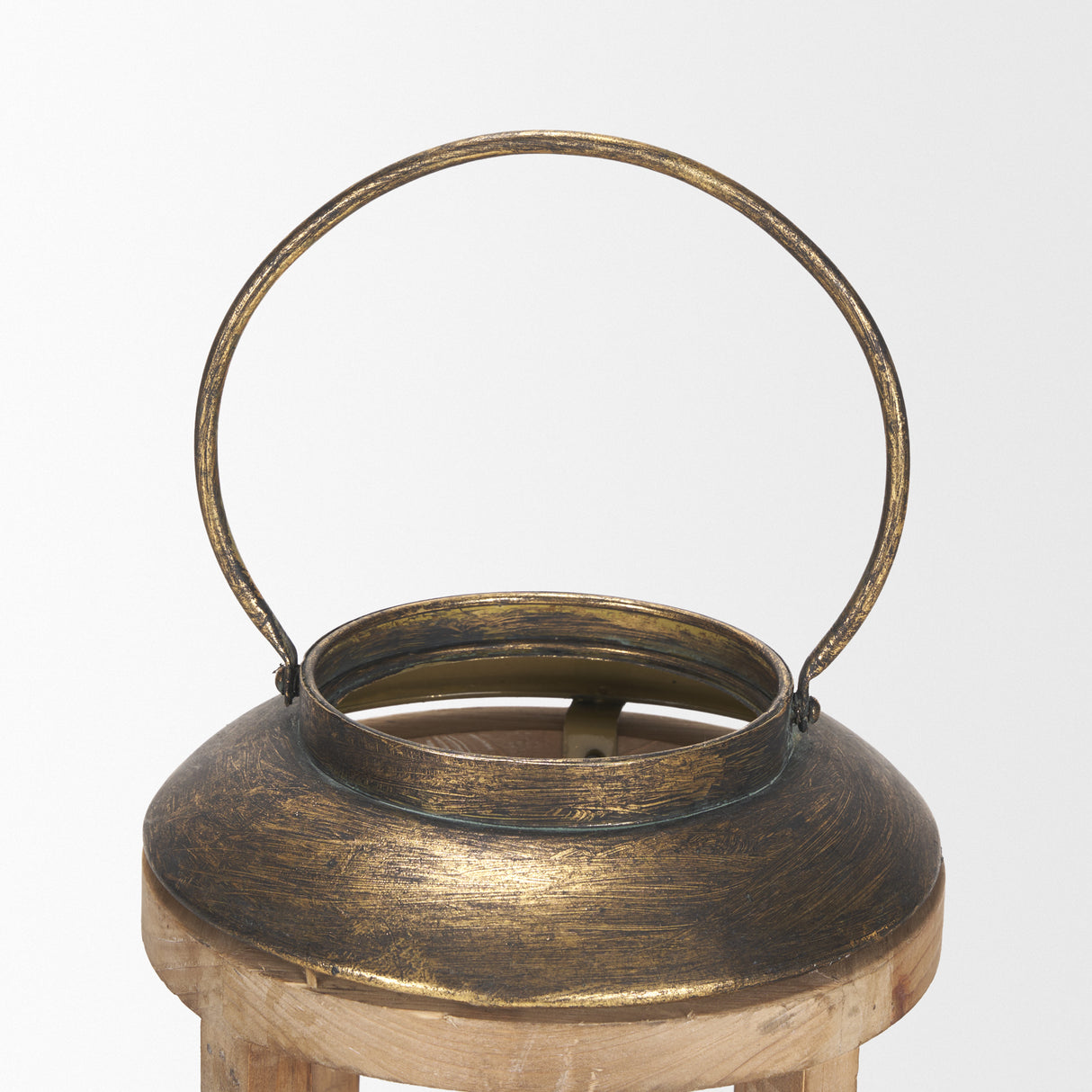 Andy I Large Natural Wood Cylindrical Lantern from Mercana - Luna Furniture