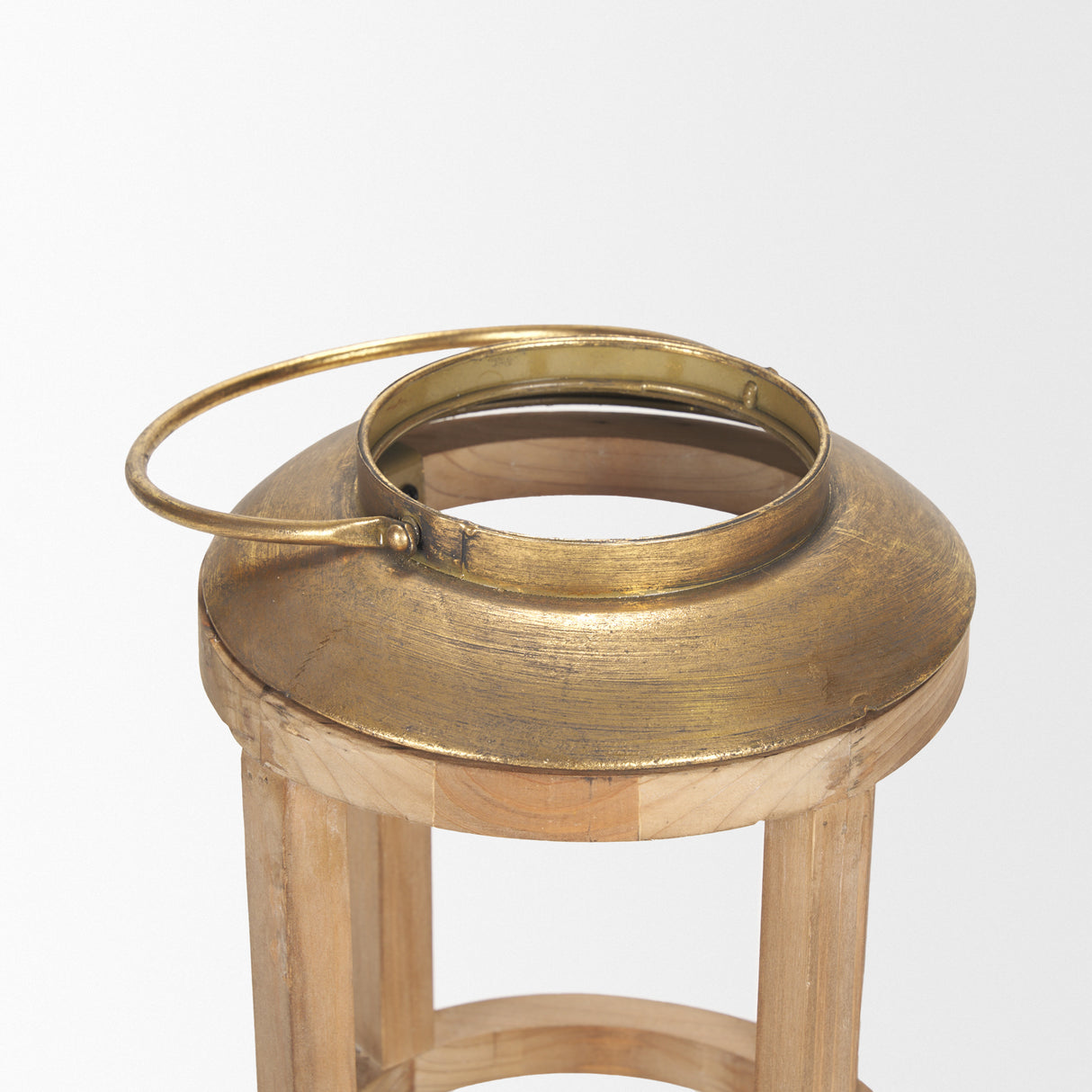 Andy II Small Natural Wood Cylindrical Lantern from Mercana - Luna Furniture