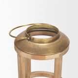 Andy II Small Natural Wood Cylindrical Lantern from Mercana - Luna Furniture