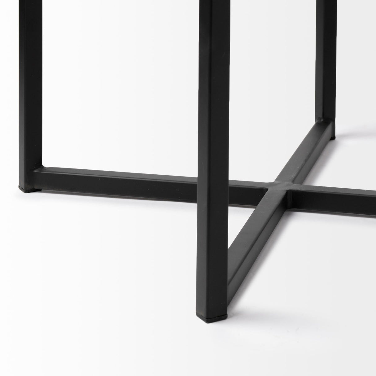 Frodo 29.75H Seat Height White Fabric Seat Black Metal Base Stool from Mercana - Luna Furniture