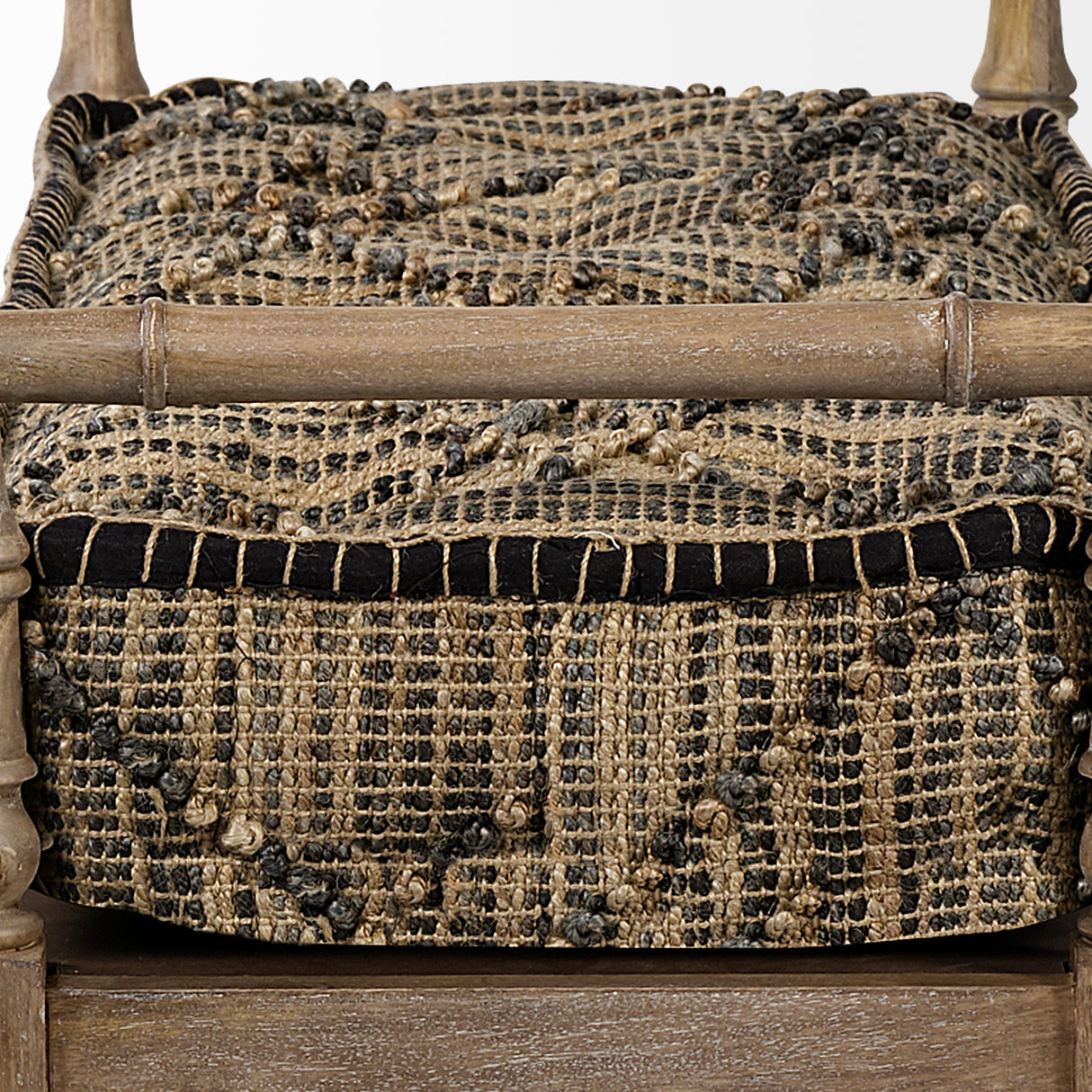 Fullerton II 57L x 21W Jute Patterned Top W/Brown Wood Base Accent Bench from Mercana - Luna Furniture