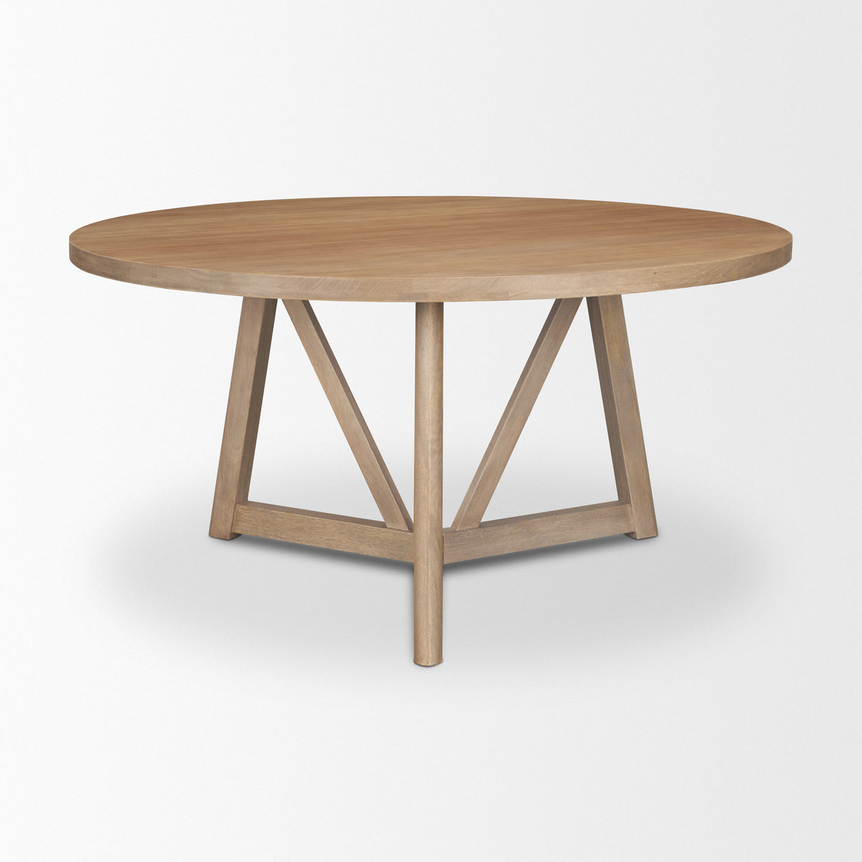 Legolas I 60" Round Brown Solid Wood Top & Base Dining Table from Mercana - Luna Furniture