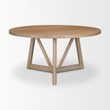 Legolas I 60" Round Brown Solid Wood Top & Base Dining Table from Mercana - Luna Furniture