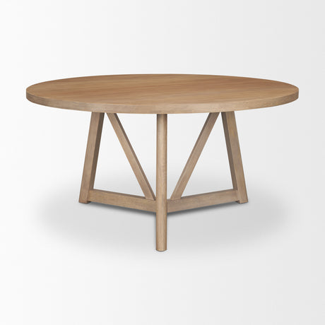 Legolas I 60" Round Brown Solid Wood Top & Base Dining Table from Mercana - Luna Furniture