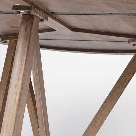 Legolas I 60" Round Brown Solid Wood Top & Base Dining Table from Mercana - Luna Furniture