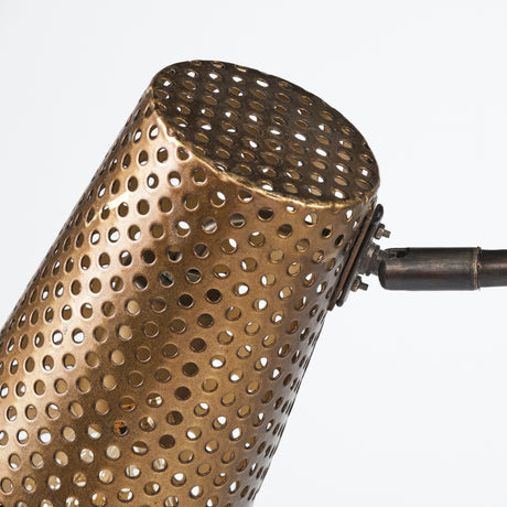 Wesley II (22.4"H) Gold/Black Perforated Metal Shade Table Lamp from Mercana - Luna Furniture