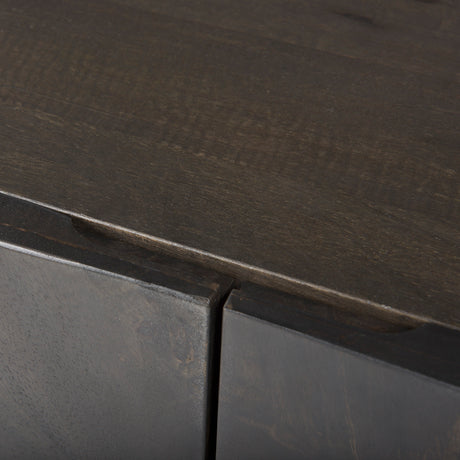 Darwin 80x17.5 Brown Solid Wood Gold Metal Base 4 Cabinet Door Sideboard from Mercana - Luna Furniture