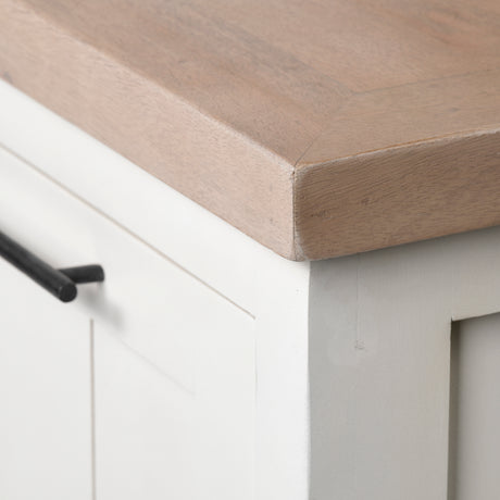 Fairview III Solid Wood Brown Top & White Frame 4 Cabinet Door Sideboard from Mercana - Luna Furniture